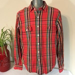 Mens XL Polo Flannel Style L/S Shirt Casual